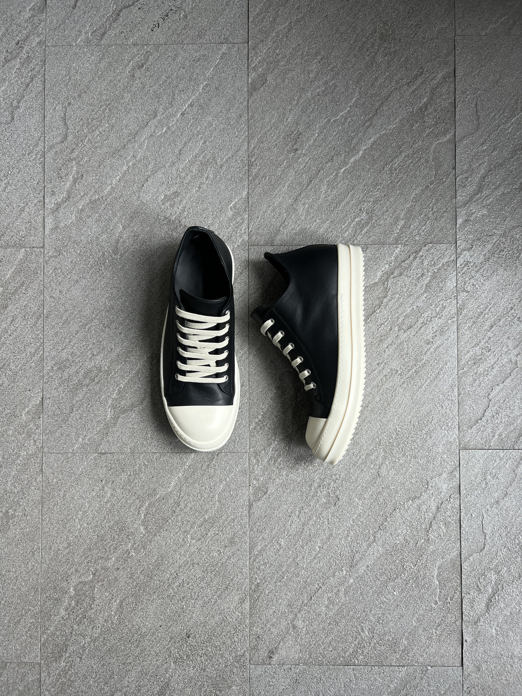 Rick Owens Ramones Low Sneakers Black Milk EU43 New w/ Box