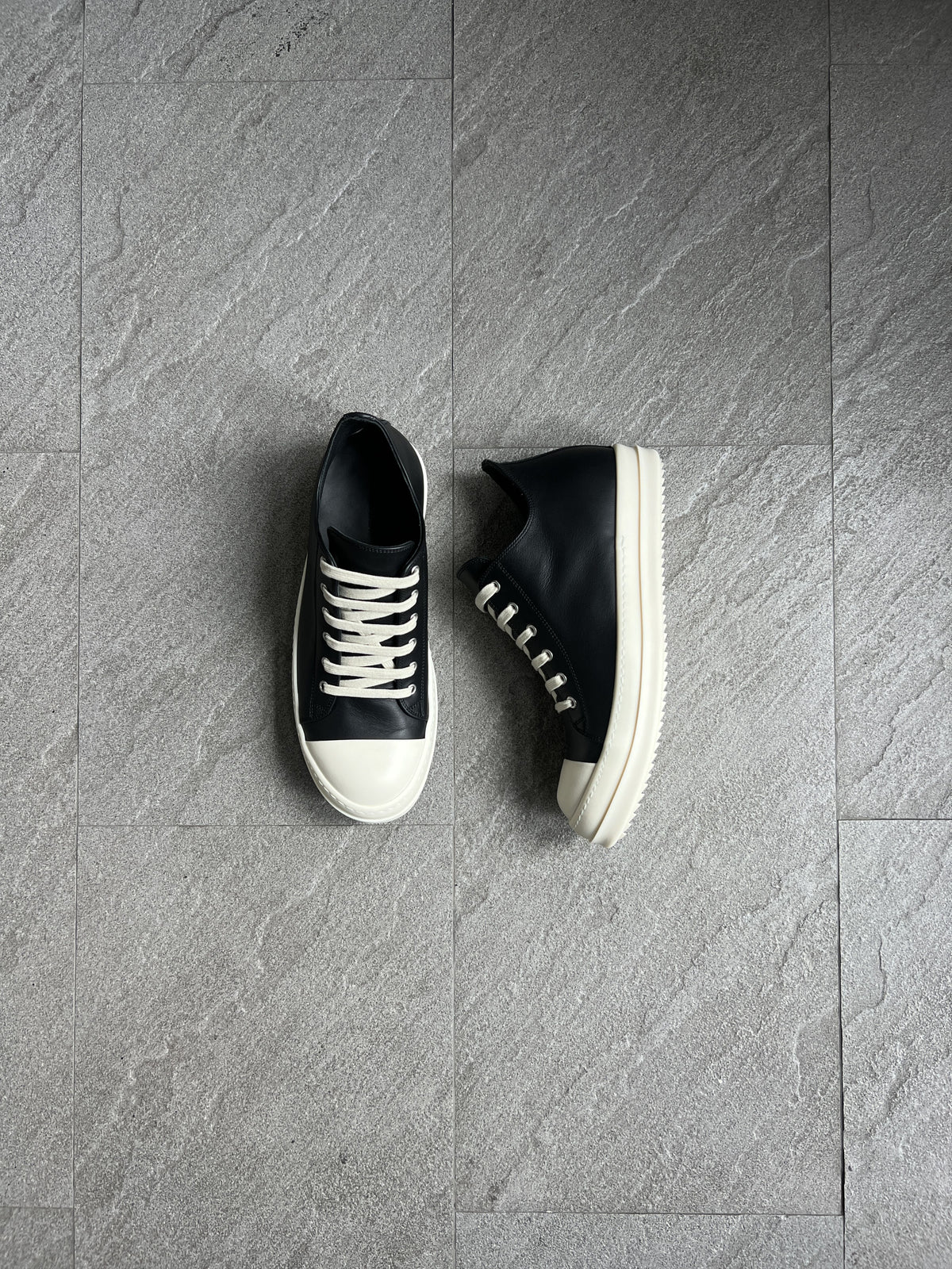 Rick Owens Ramones Low Sneakers Black Milk EU43 New w/ Box