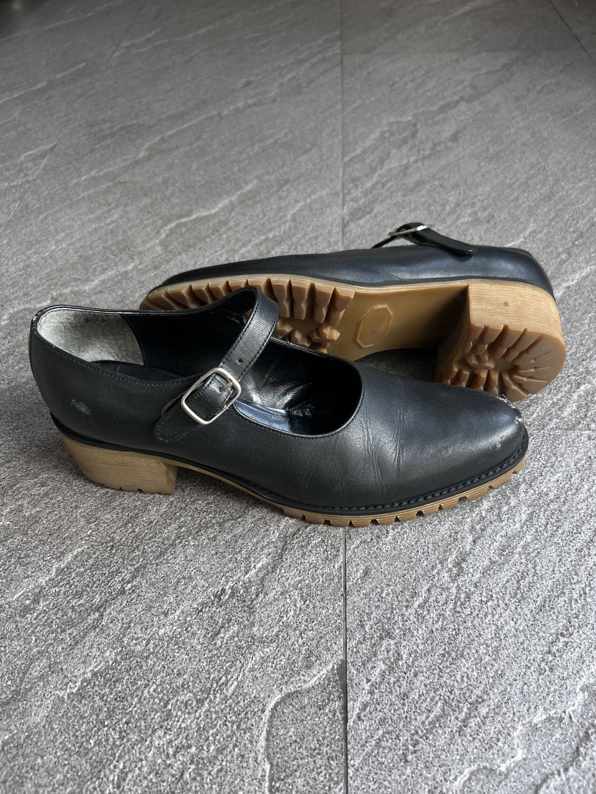 COMME des GARÇONS Leather Mary Jane Pumps JP23.5
