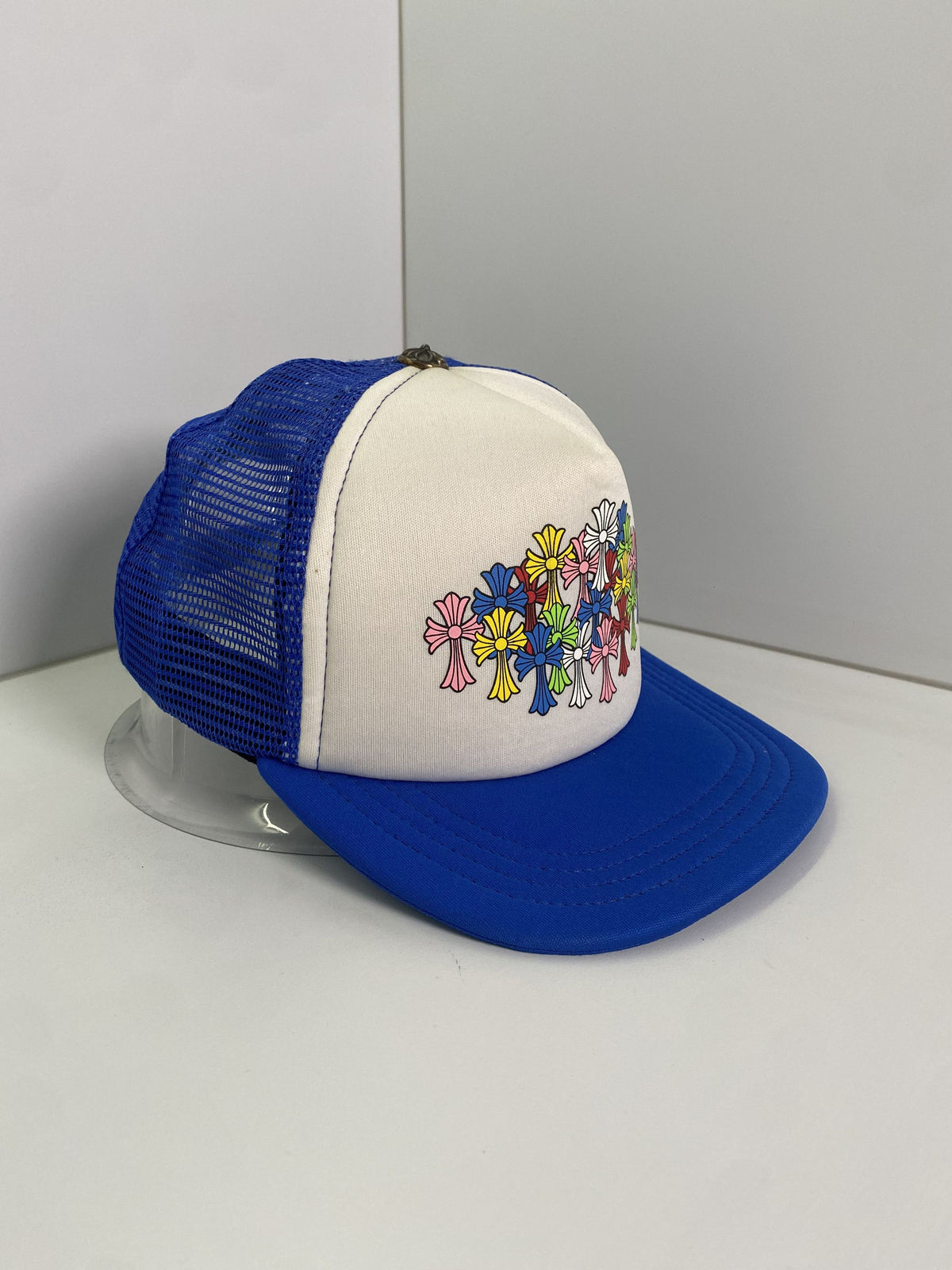 Chrome Hearts Blue Multi Color Cross Trucker Hat