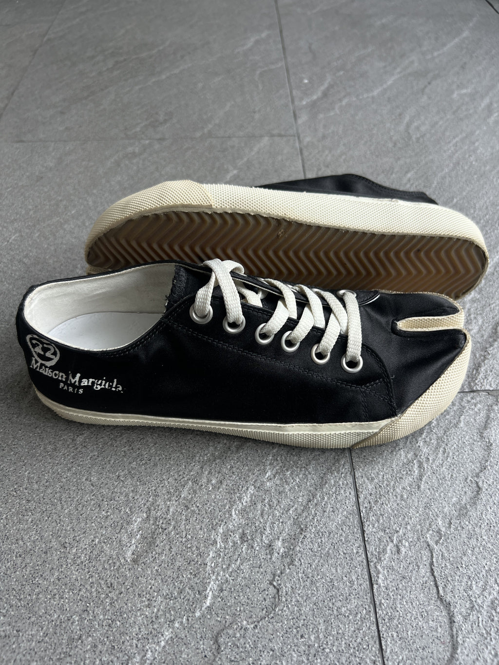 Maison Margiela Black Canvas Tabi Sneakers Size 37