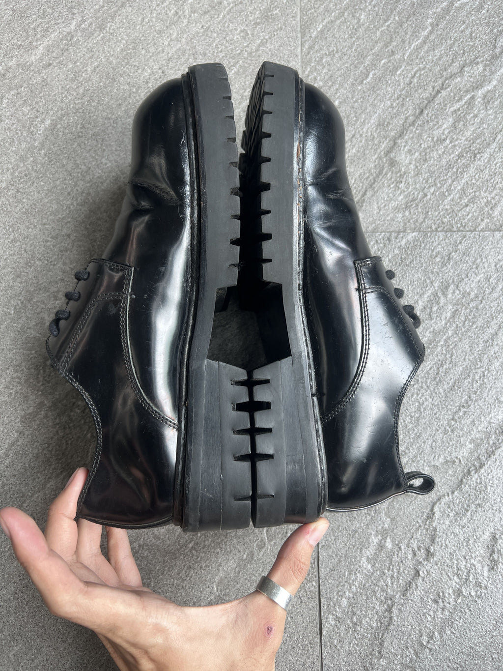 Ann Demeulemeester Leather Commando Sole Derbies EU37