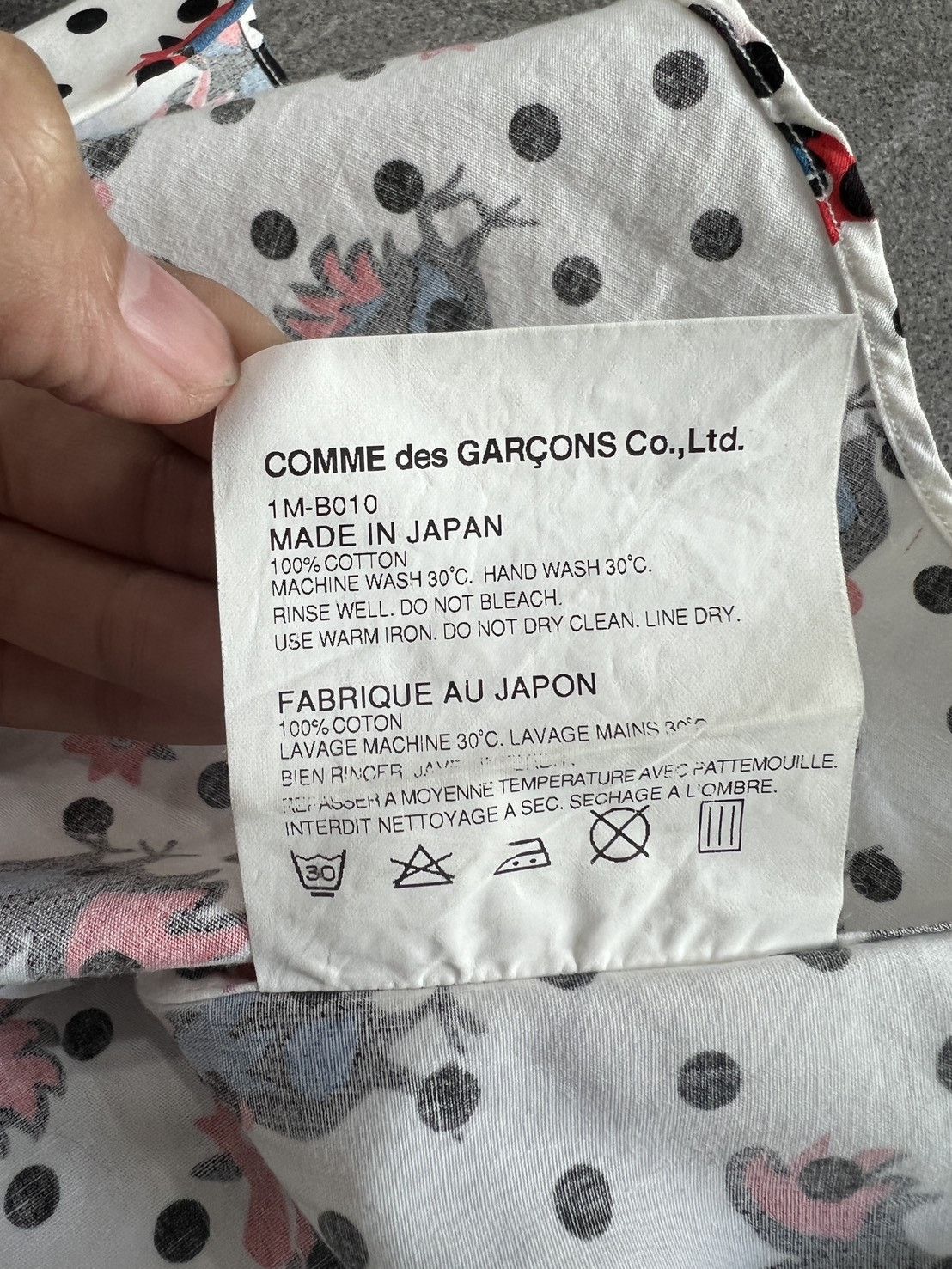 Comme des Garçons Black Chicken Printed Dot Shirt