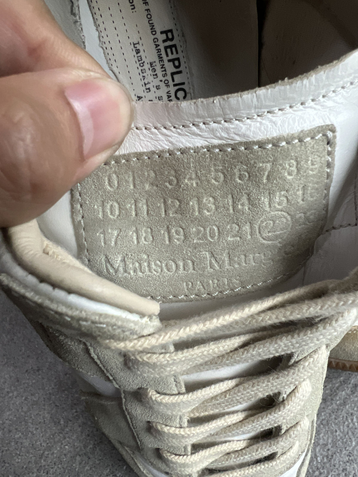 Maison Margiela Replica GAT White Suede Sneakers 40.5