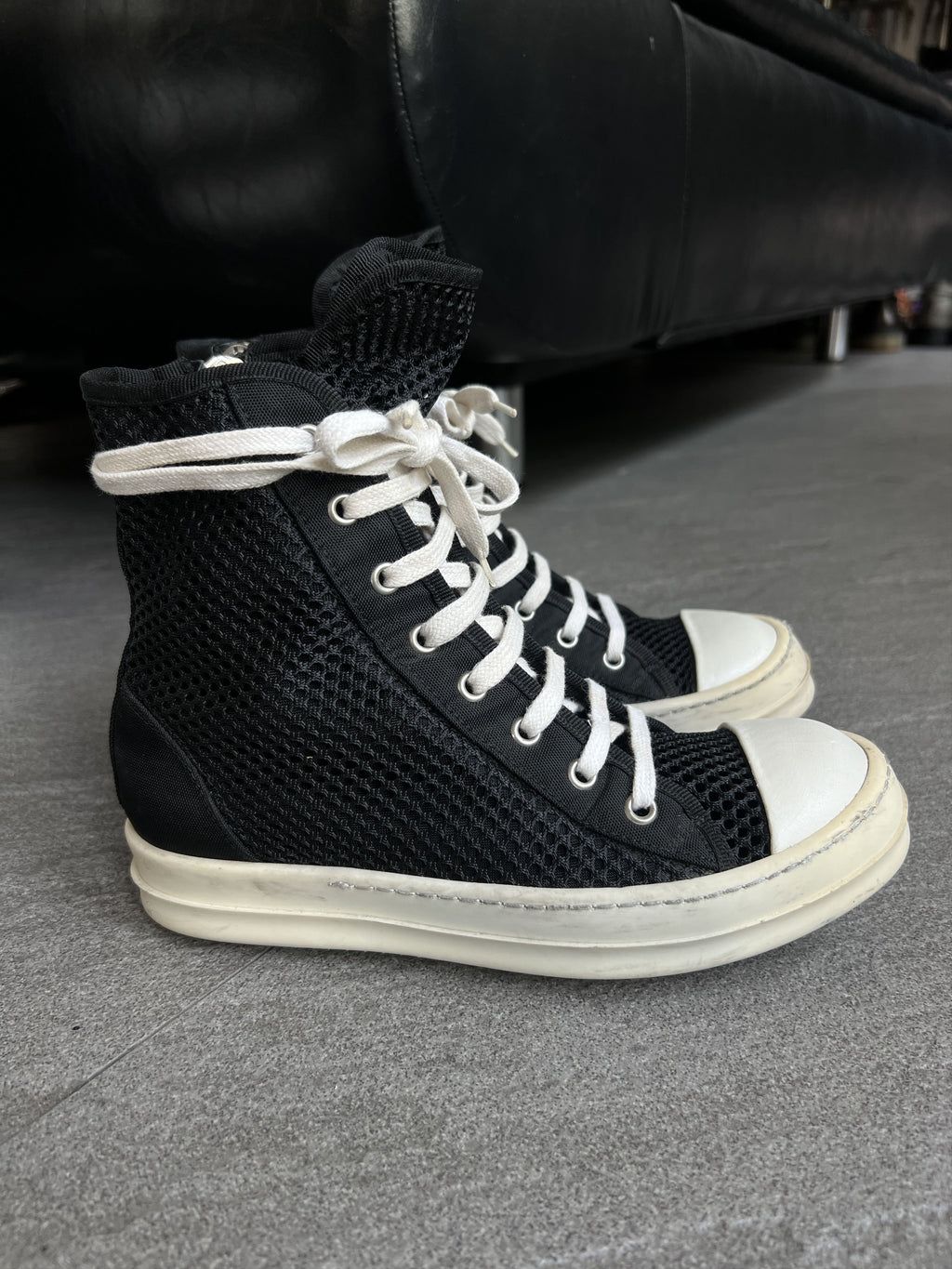 *Rare* Rick Owens DRKSHDW Mesh High Top Ramones EU36