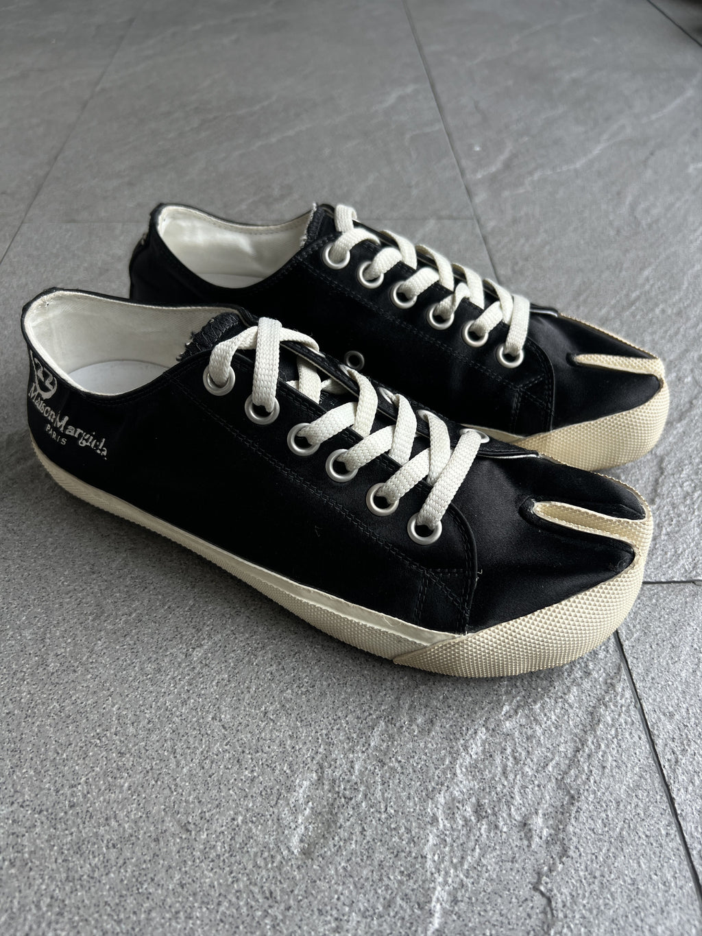 Maison Margiela Black Canvas Tabi Sneakers Size 37