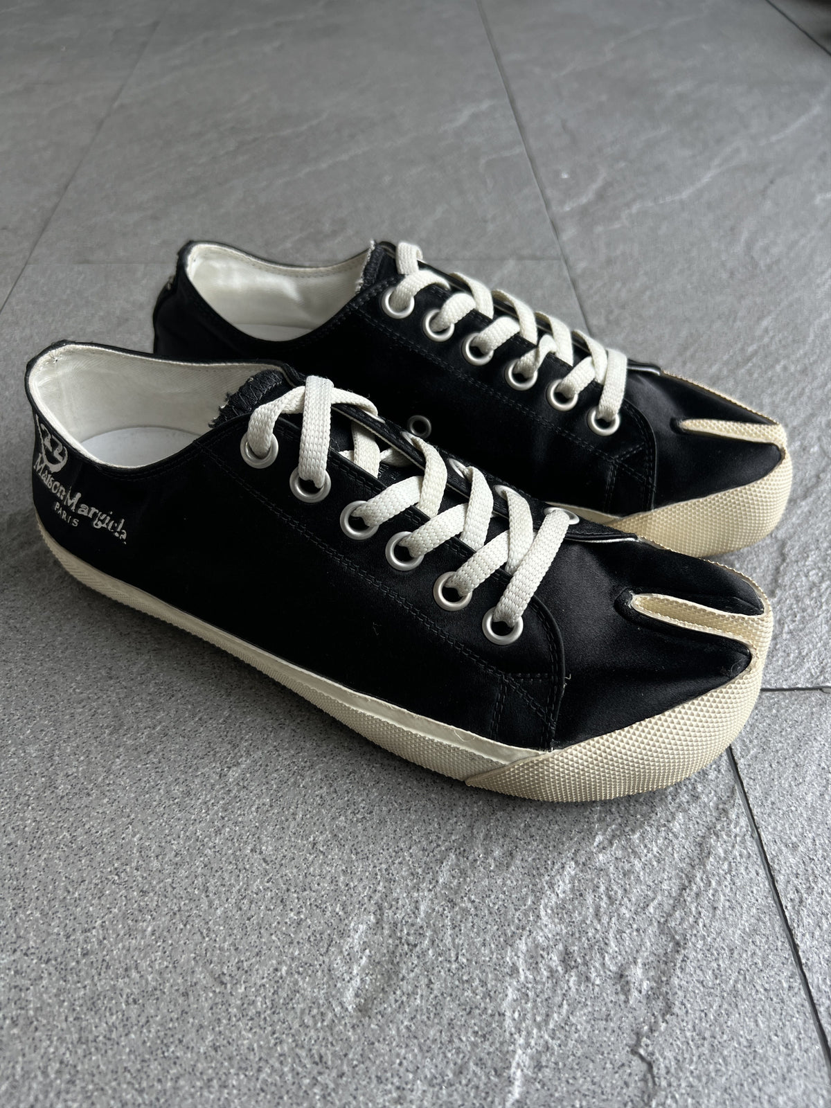 Maison Margiela Black Canvas Tabi Sneakers Size 37