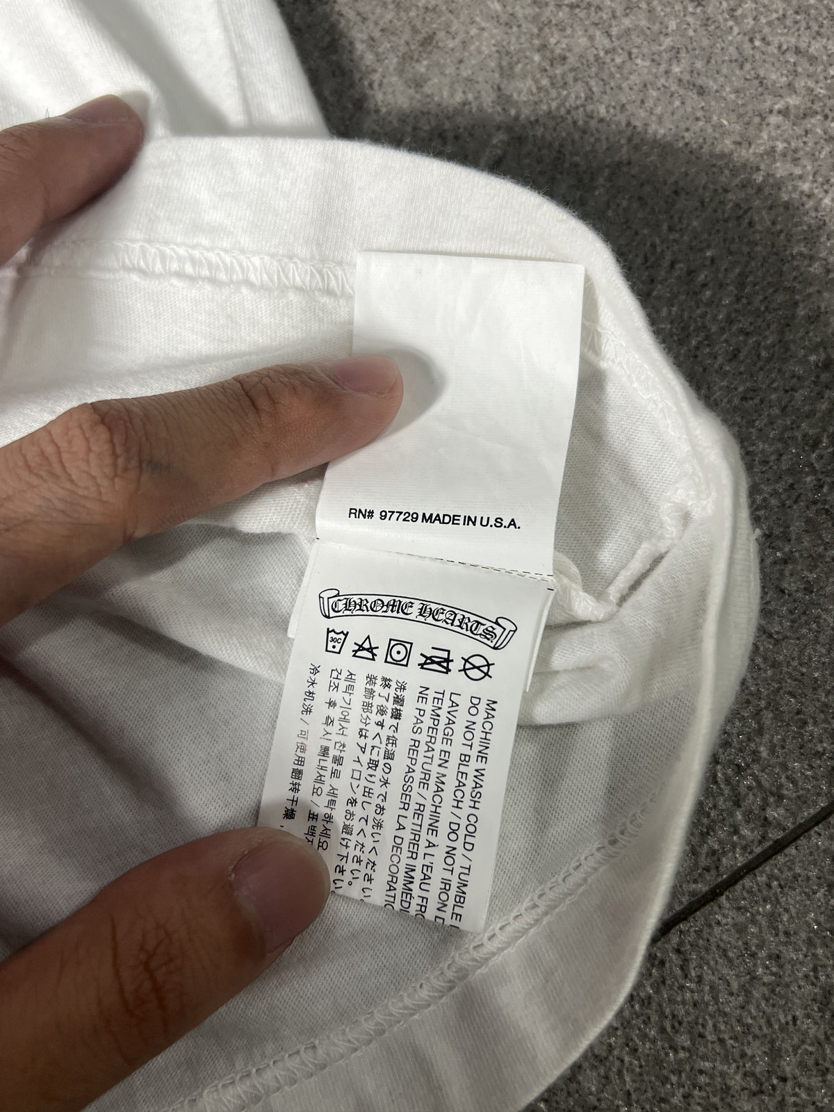 Chrome Hearts Gradient Logo L/S Tee White XL USA