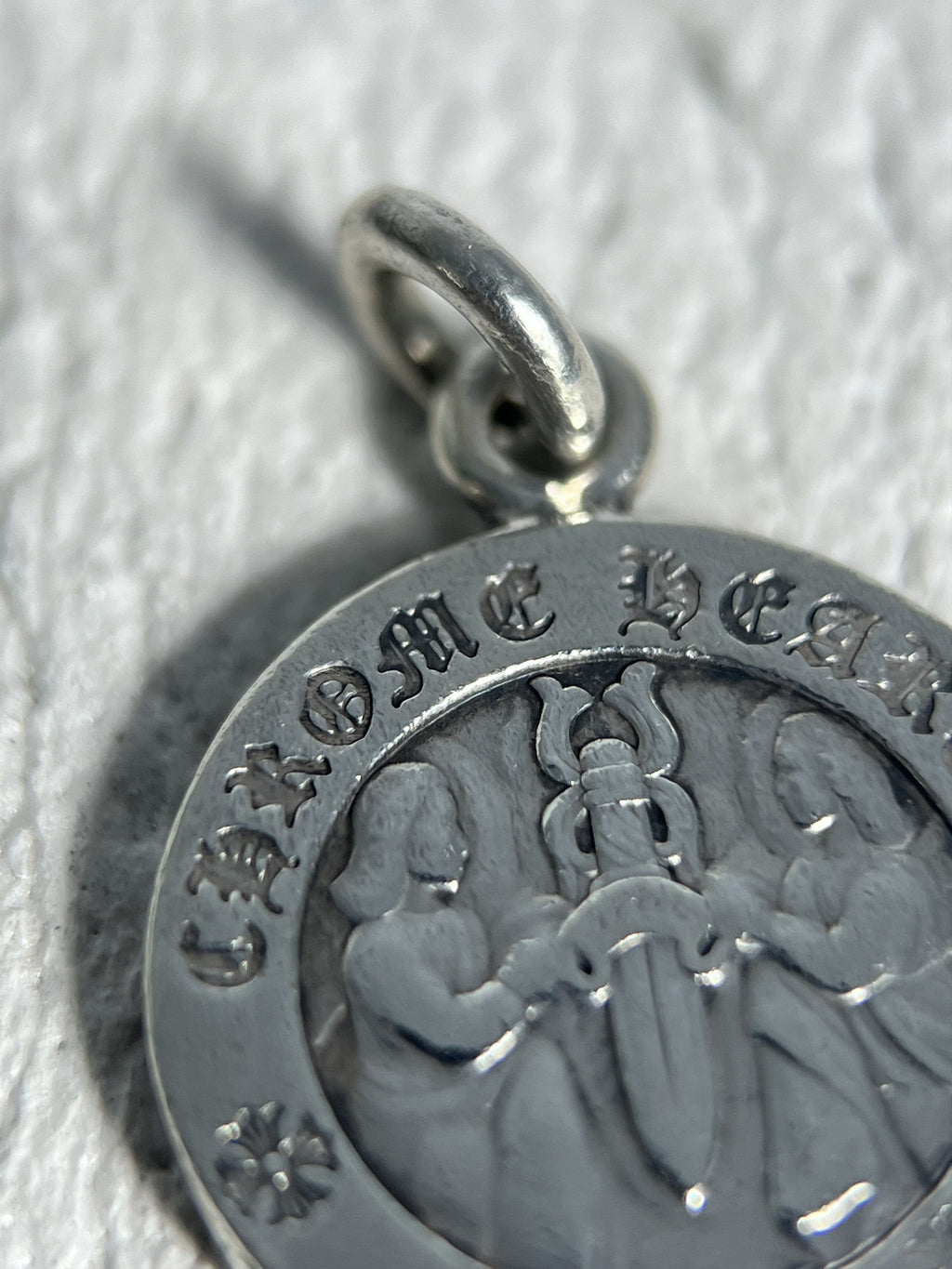Chrome Hearts Dagger Medallion Pendant Charm Silver