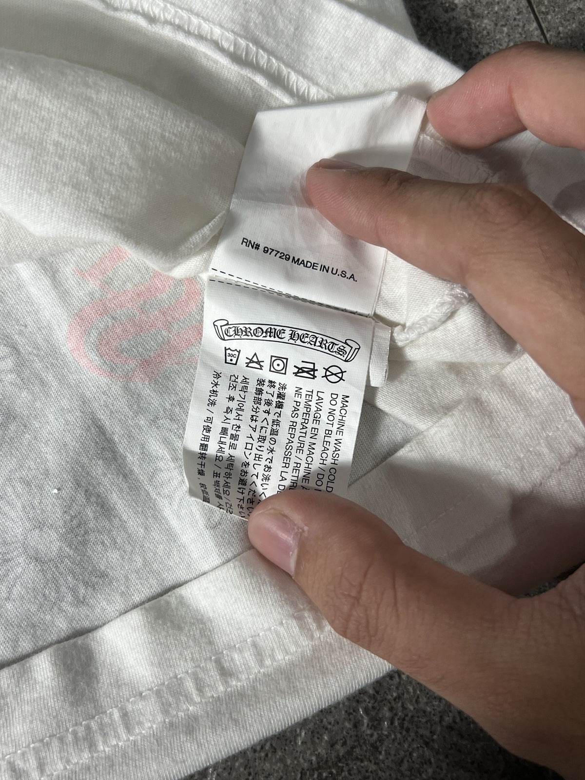 Chrome Hearts Pocket Tee White Small USA CH Logo