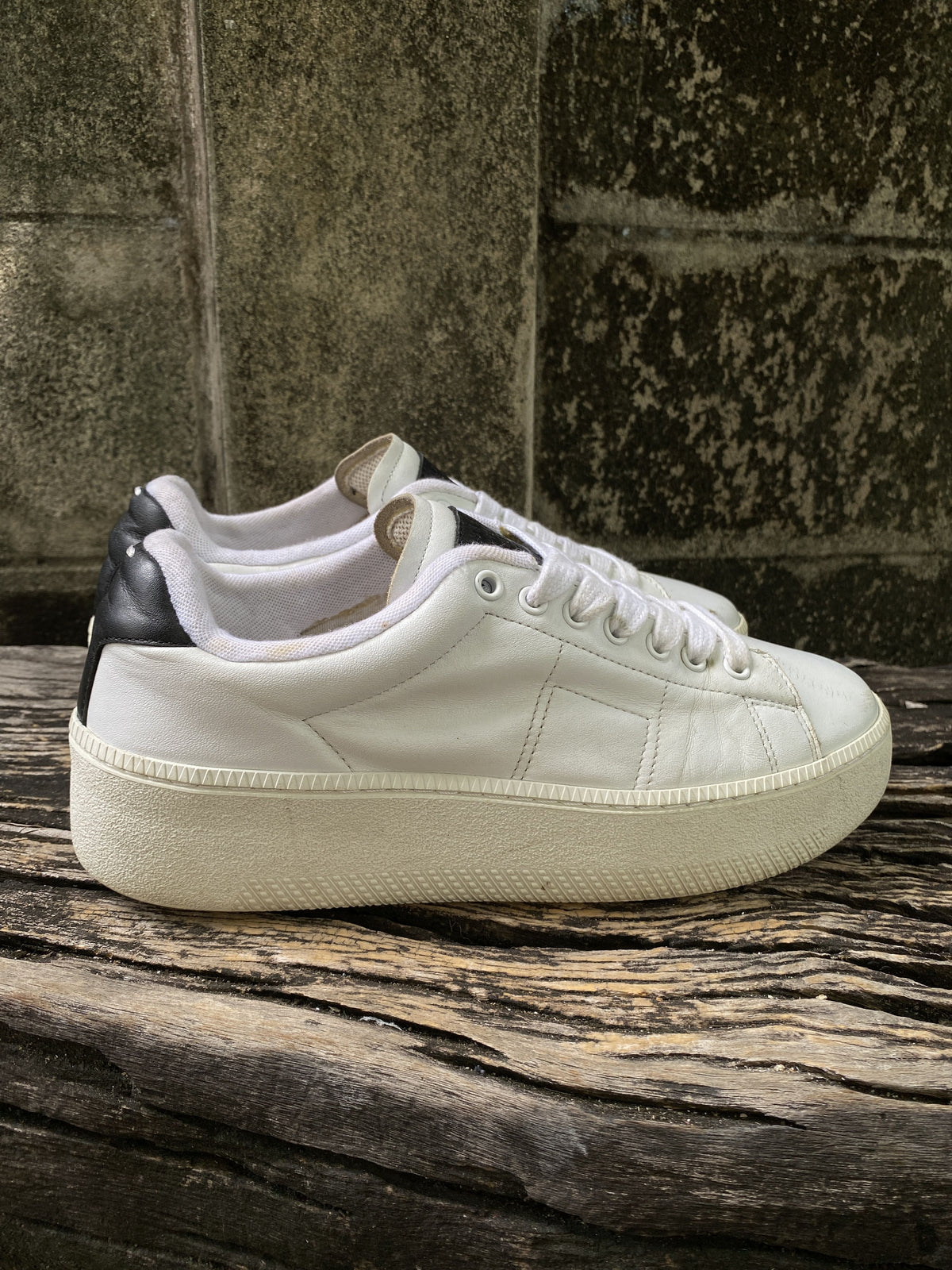 Maison Margiela White Leather Sneakers Size 41.5