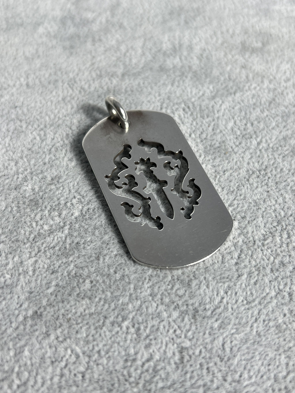 Chrome Hearts 1998 Dagger Cut-Out Dog Tag Pendant 925 Silver