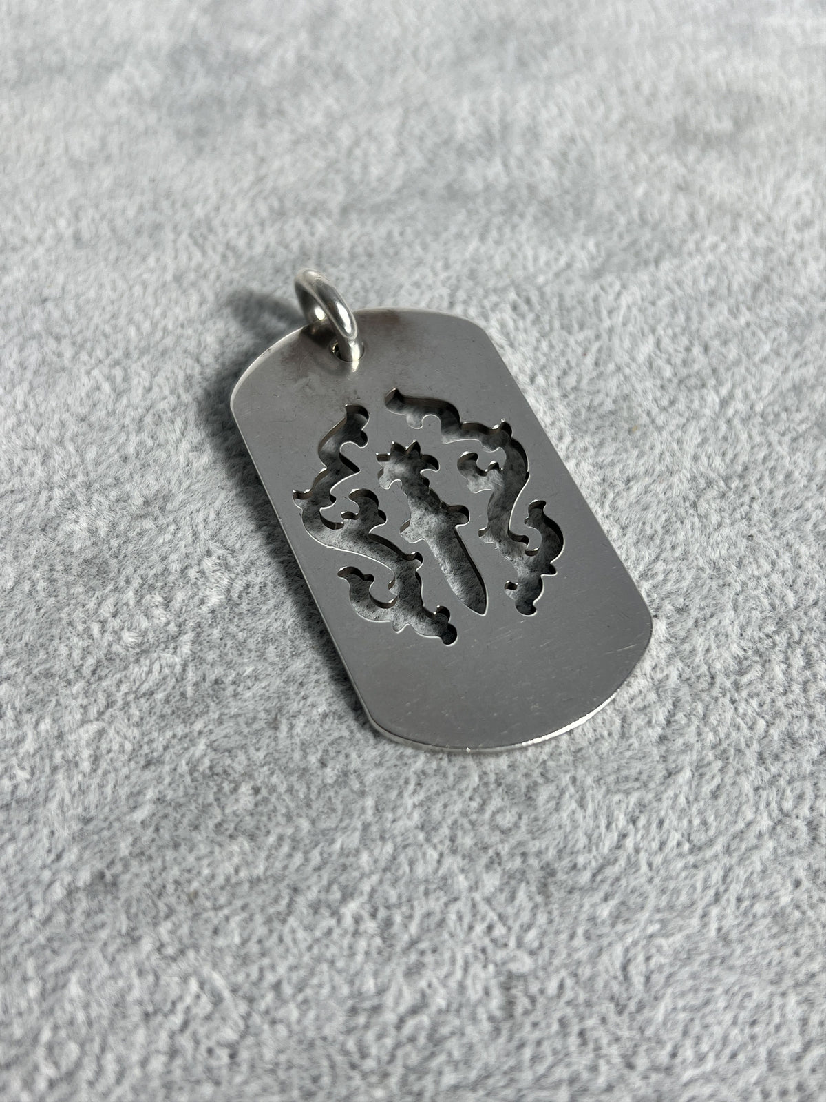 Chrome Hearts 1998 Dagger Cut-Out Dog Tag Pendant 925 Silver