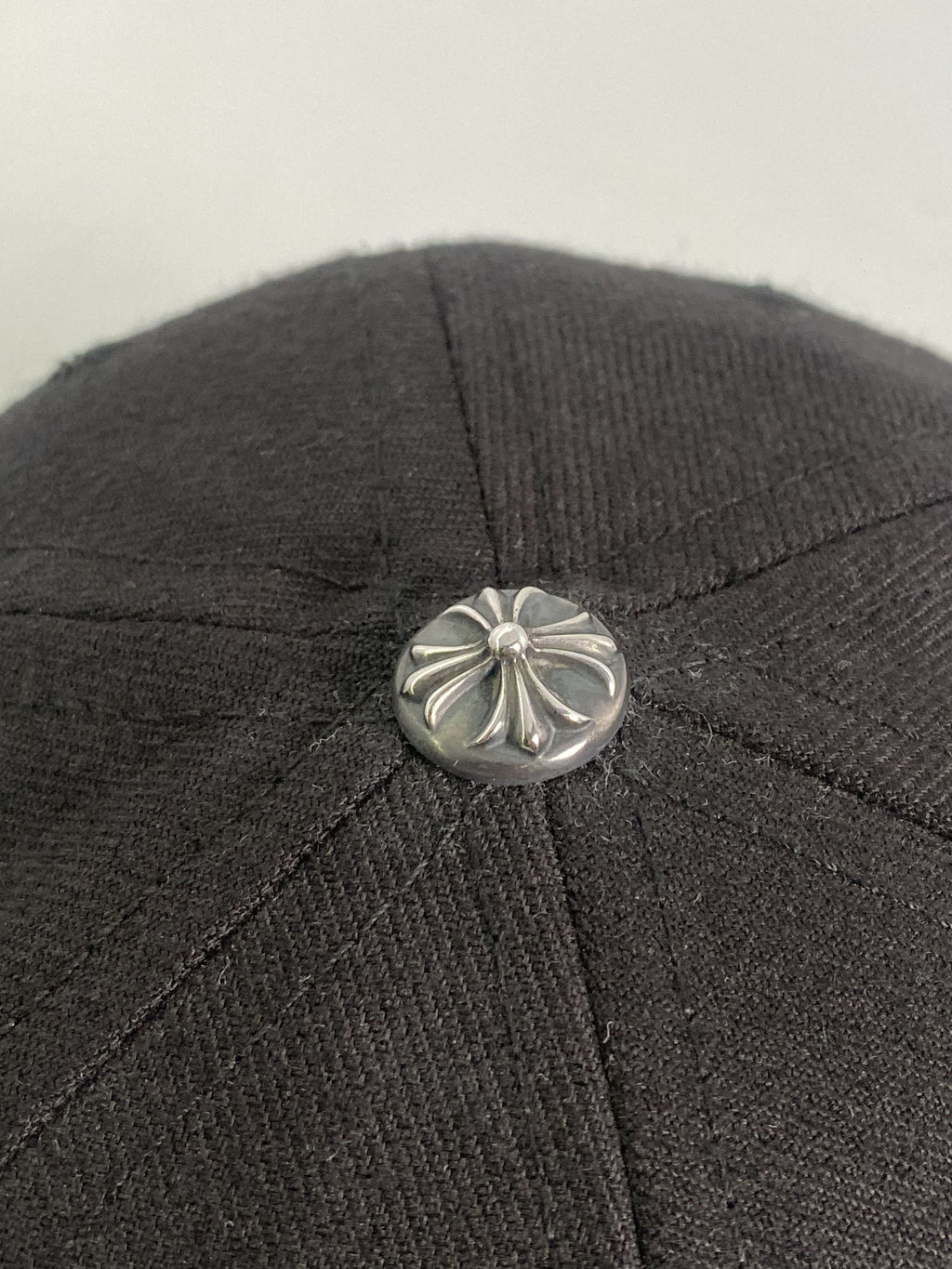 Chrome Hearts Black CH Monogram Leather Brim Fitted Cap