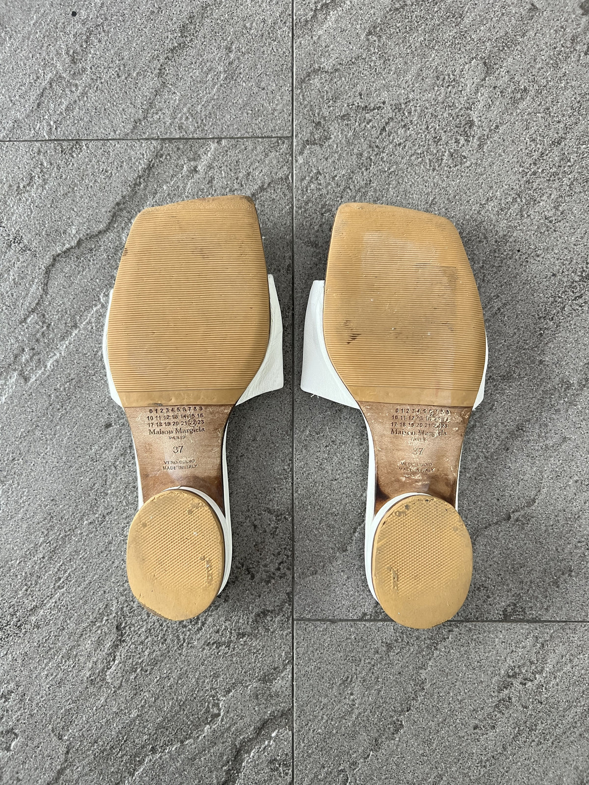 Maison Margiela White 4 Stitch Leather Slide Sandals EU37