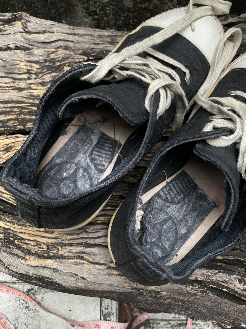 Rick Owens DRKSHDW Ramones Low Black Waxed Canvas Toe EU41.5