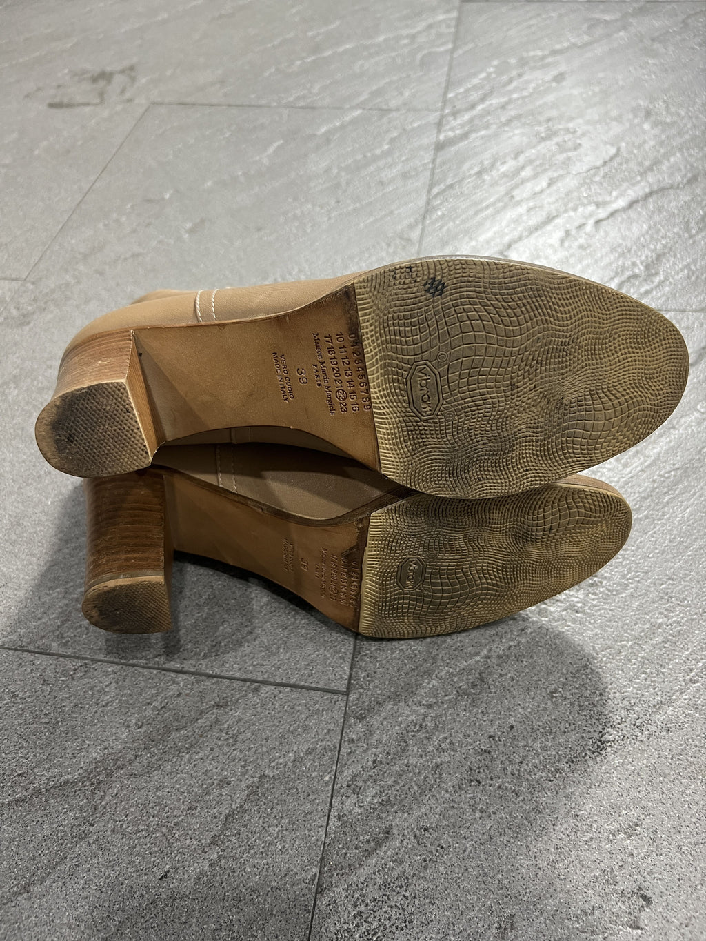 Maison Martin Margiela Camel Leather Ankle Boots EU39