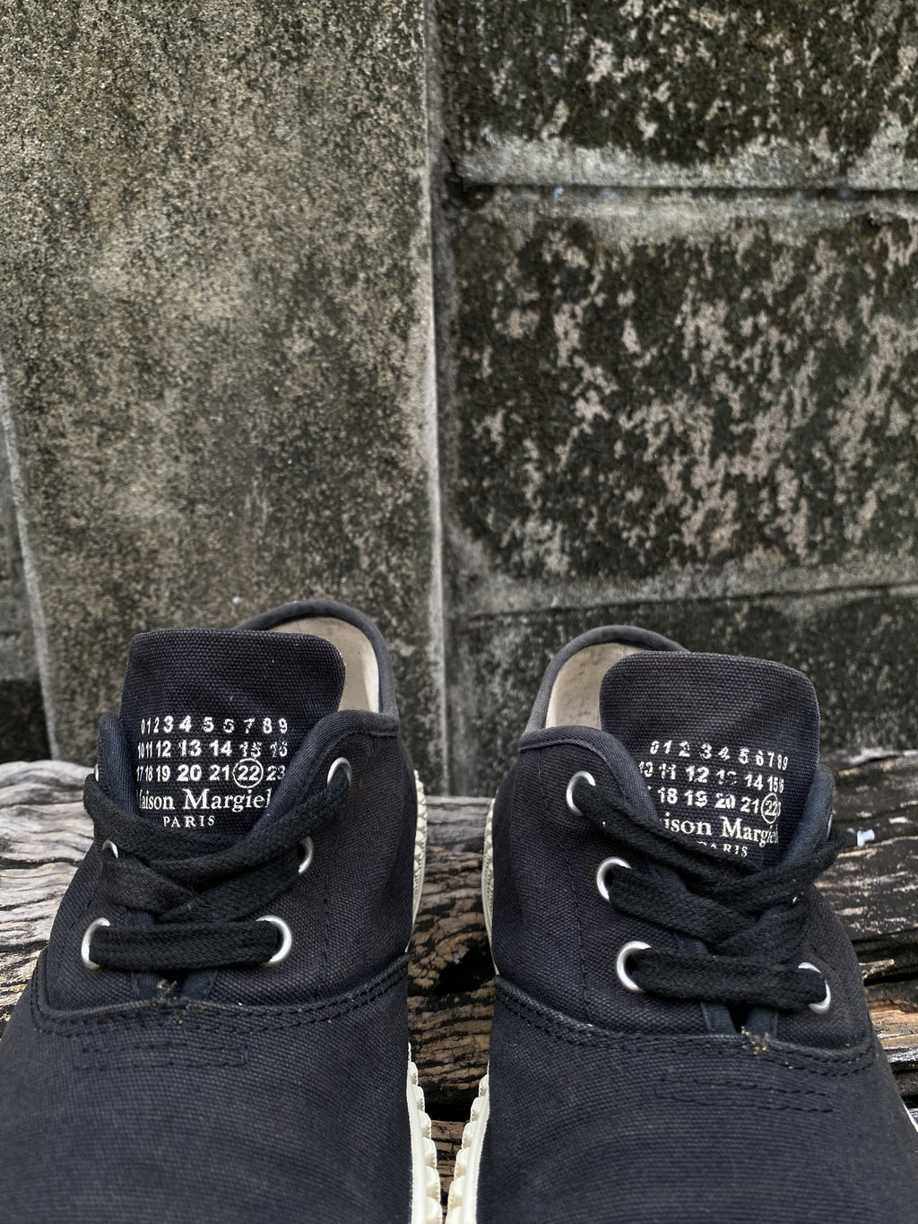 Maison Margiela Black Canvas Low-Top Sneakers 41