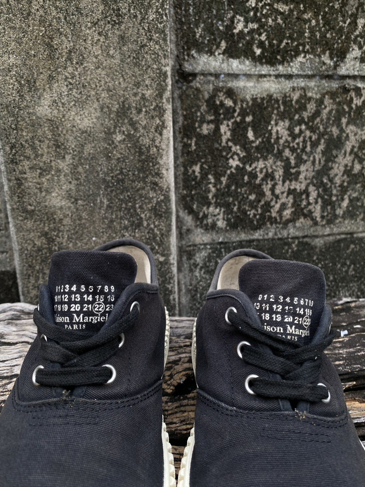 Maison Margiela Black Canvas Low-Top Sneakers 41