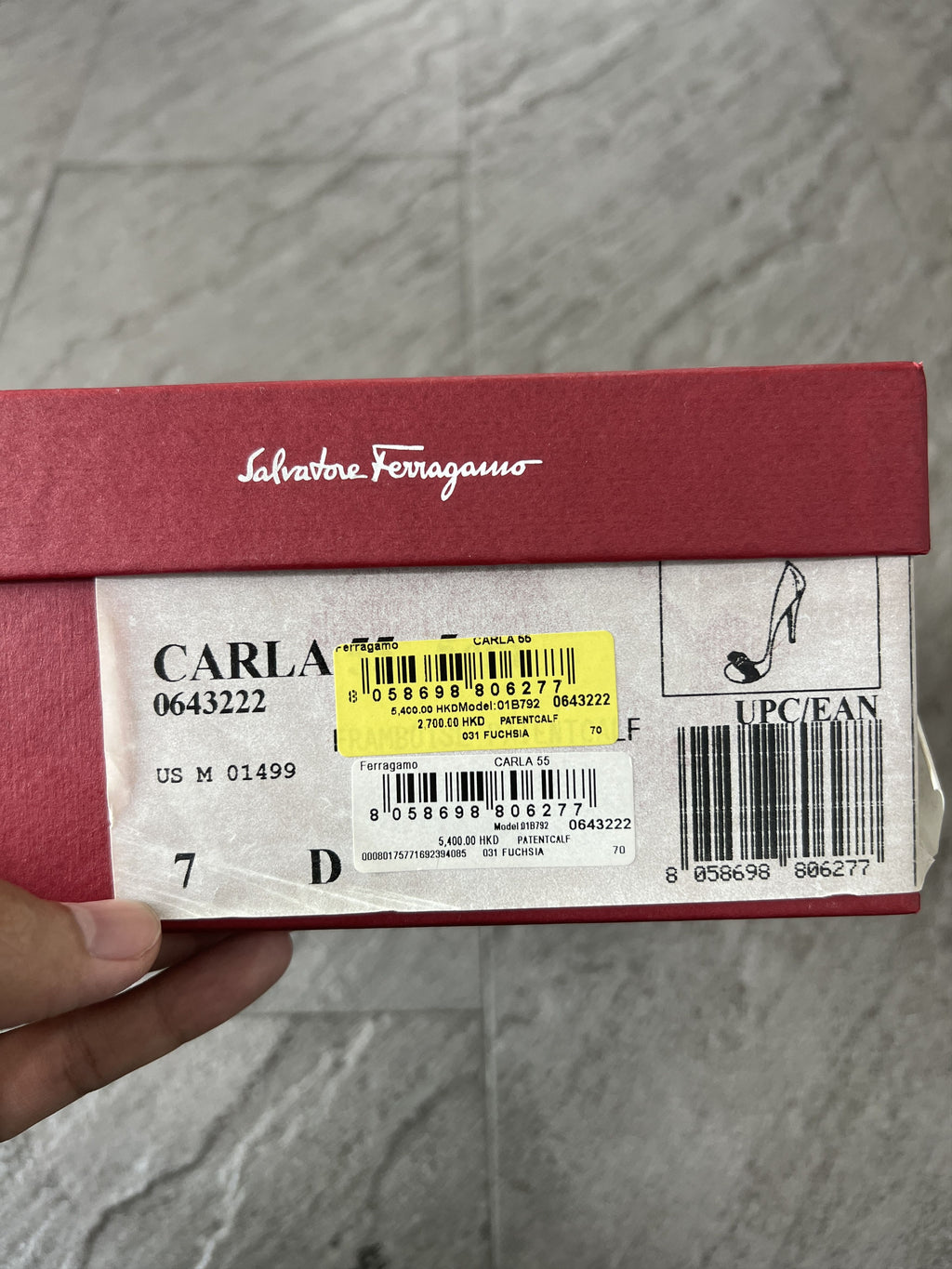 Ferragamo Vara Patent Fuchsia Heels Size 7D