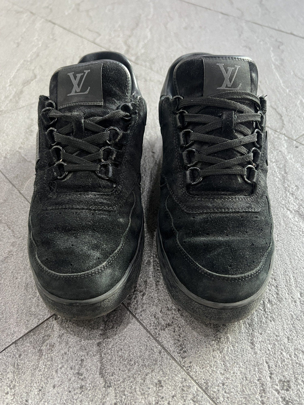 Louis Vuitton LV Trainer Black Suede UK 6.5