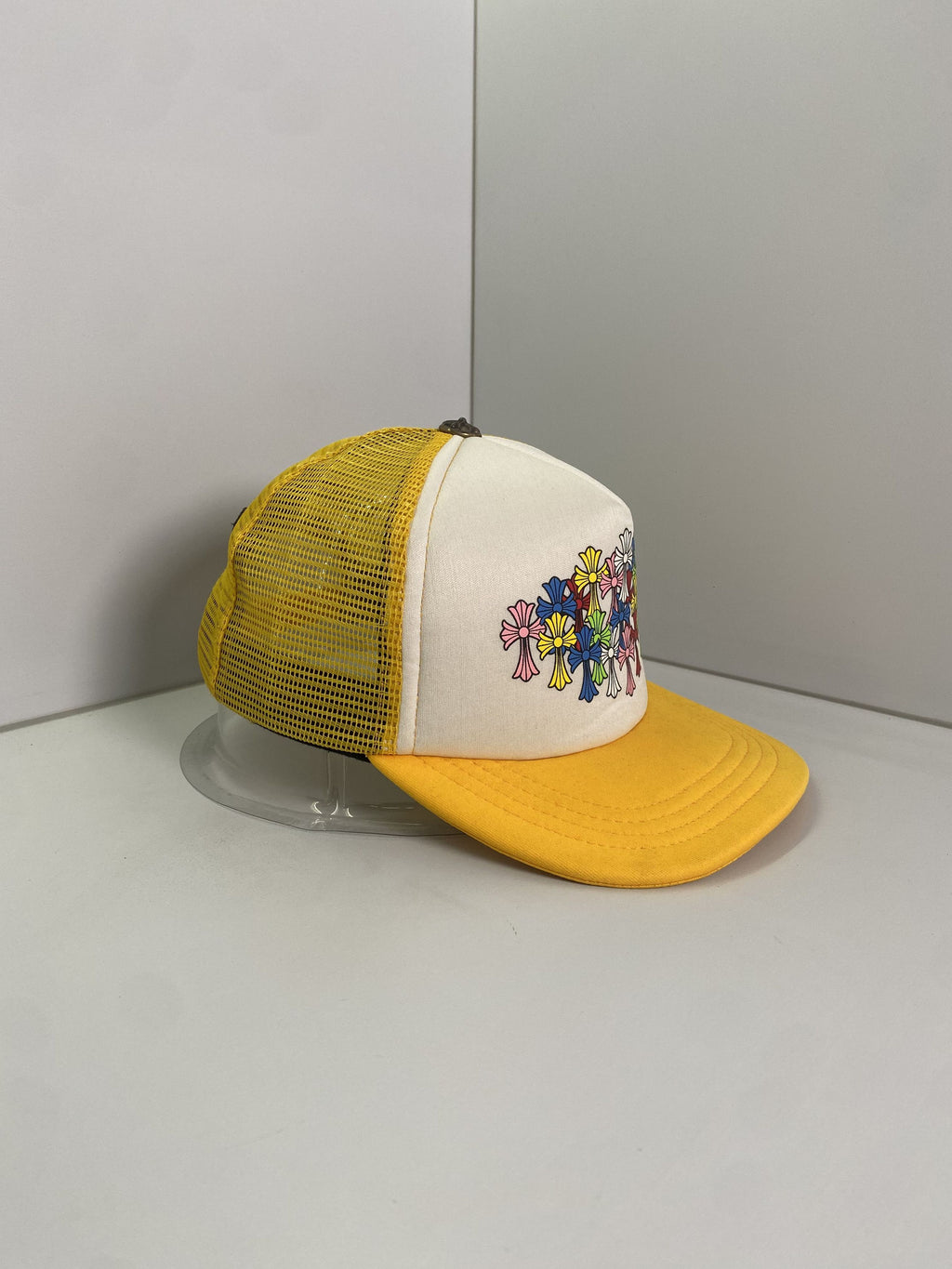 Chrome Hearts Yellow Multi Color Cross Trucker Hat