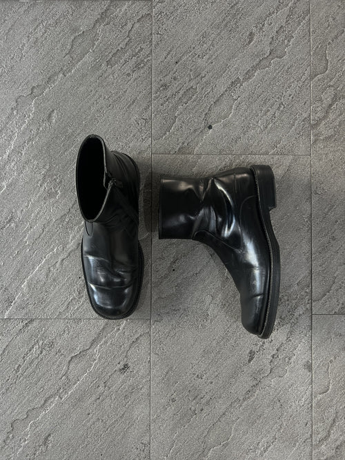 Balenciaga Leather Zip Boots Black EU41 Made Italy