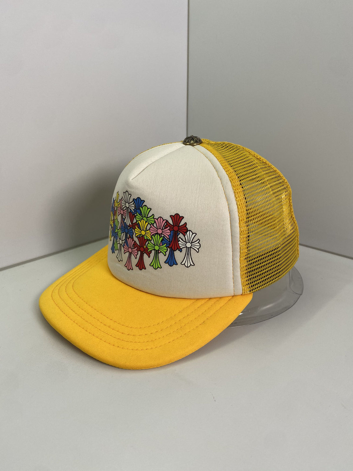 Chrome Hearts Yellow Multi Color Cross Trucker Hat