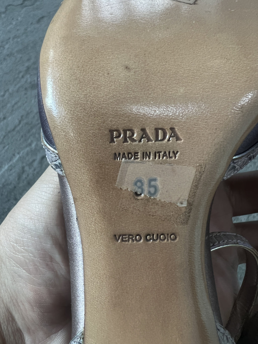 Prada Satin Ankle Strap Heels Lavender Pink 35