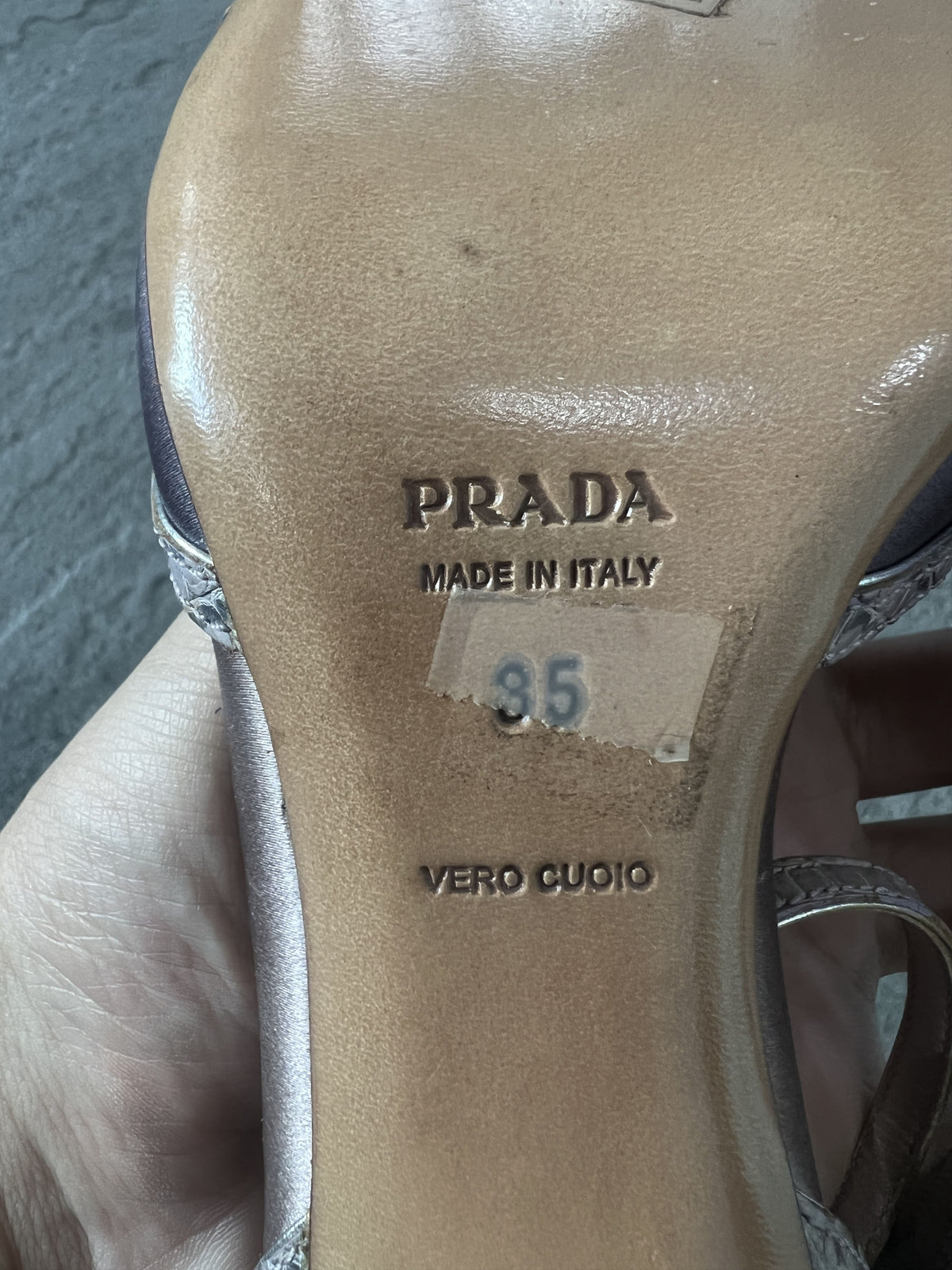 Prada Satin Ankle Strap Heels Lavender Pink 35