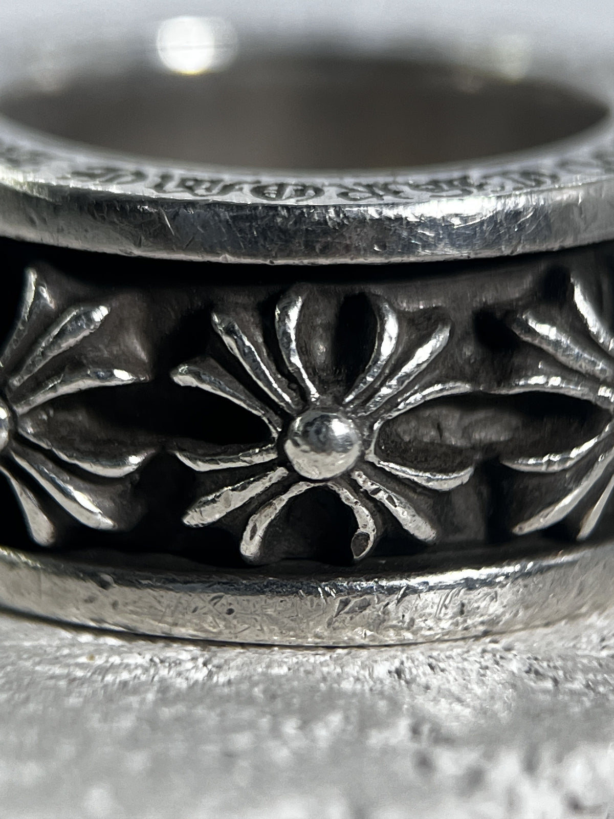 Chrome Hearts CH Plus motif Cross Spinner Ring Silver