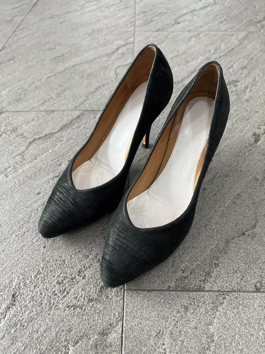 Maison Margiela 22 Black Leather Pumps Heels EU35