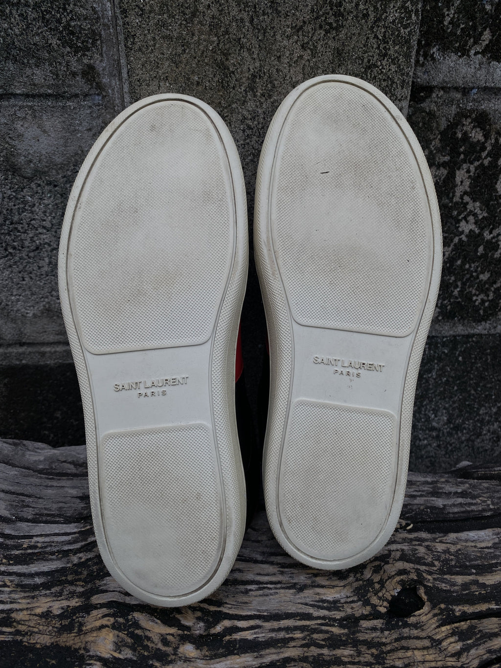 Saint Laurent Black Red Leather Sneakers EU 40