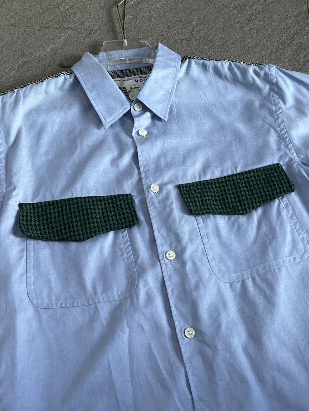 Comme des Garçon boys checkered patch Shirt