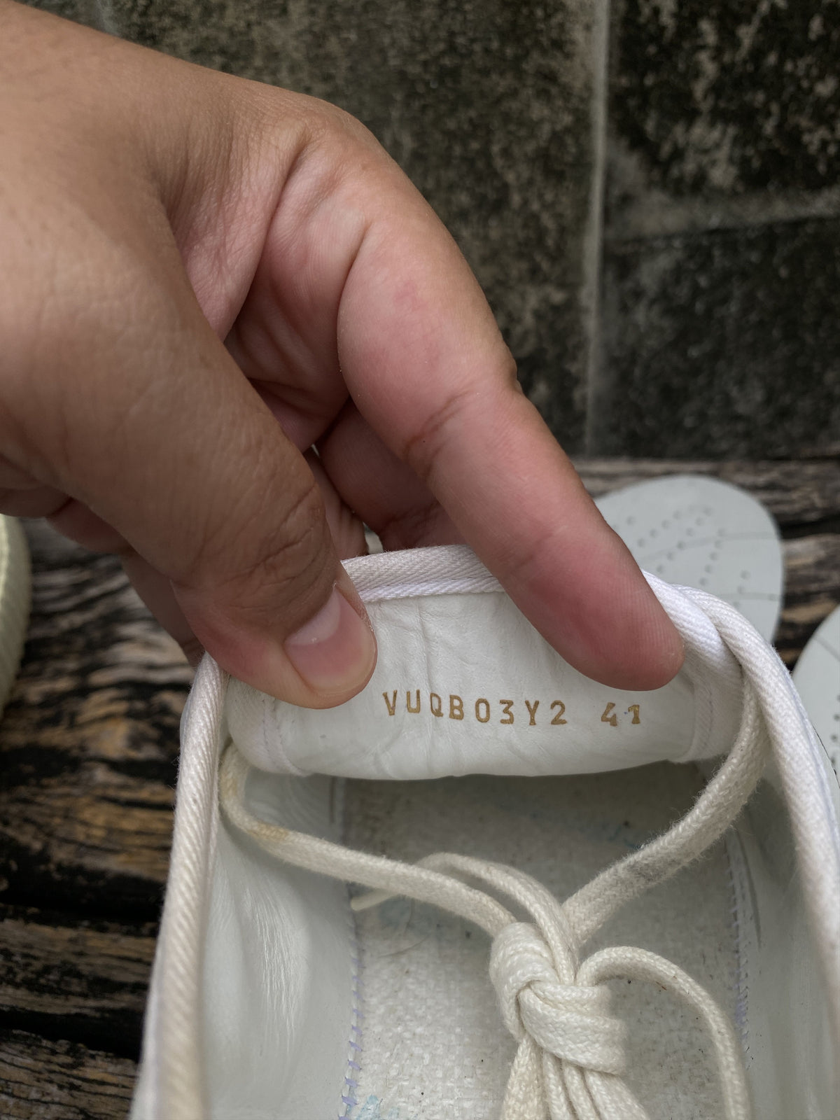 Valentino White Leather Rubber-Toe Sneakers 41