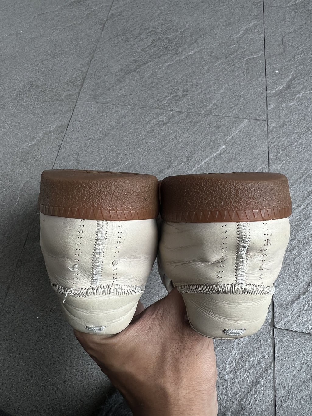 Maison Margiela Deconstructed Beige Grey Replica Sneakers
