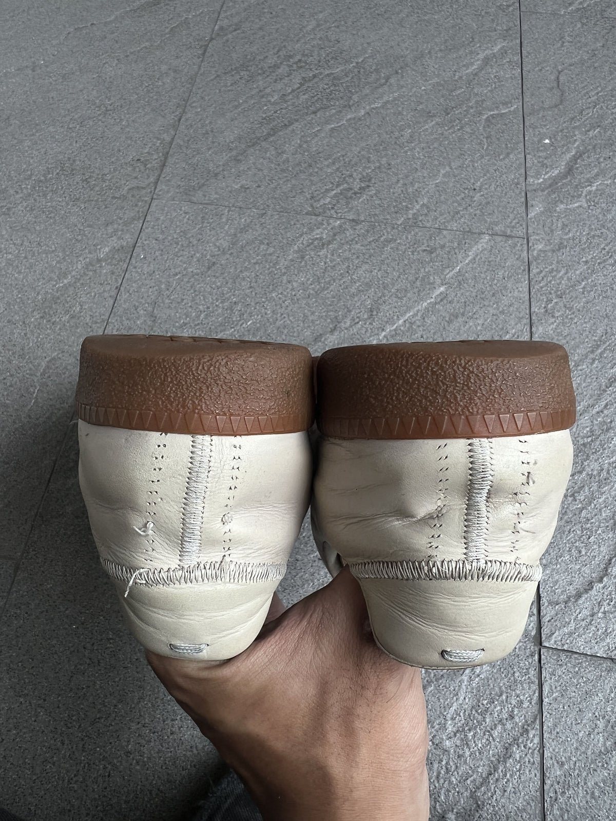 Maison Margiela Deconstructed Beige Grey Replica Sneakers