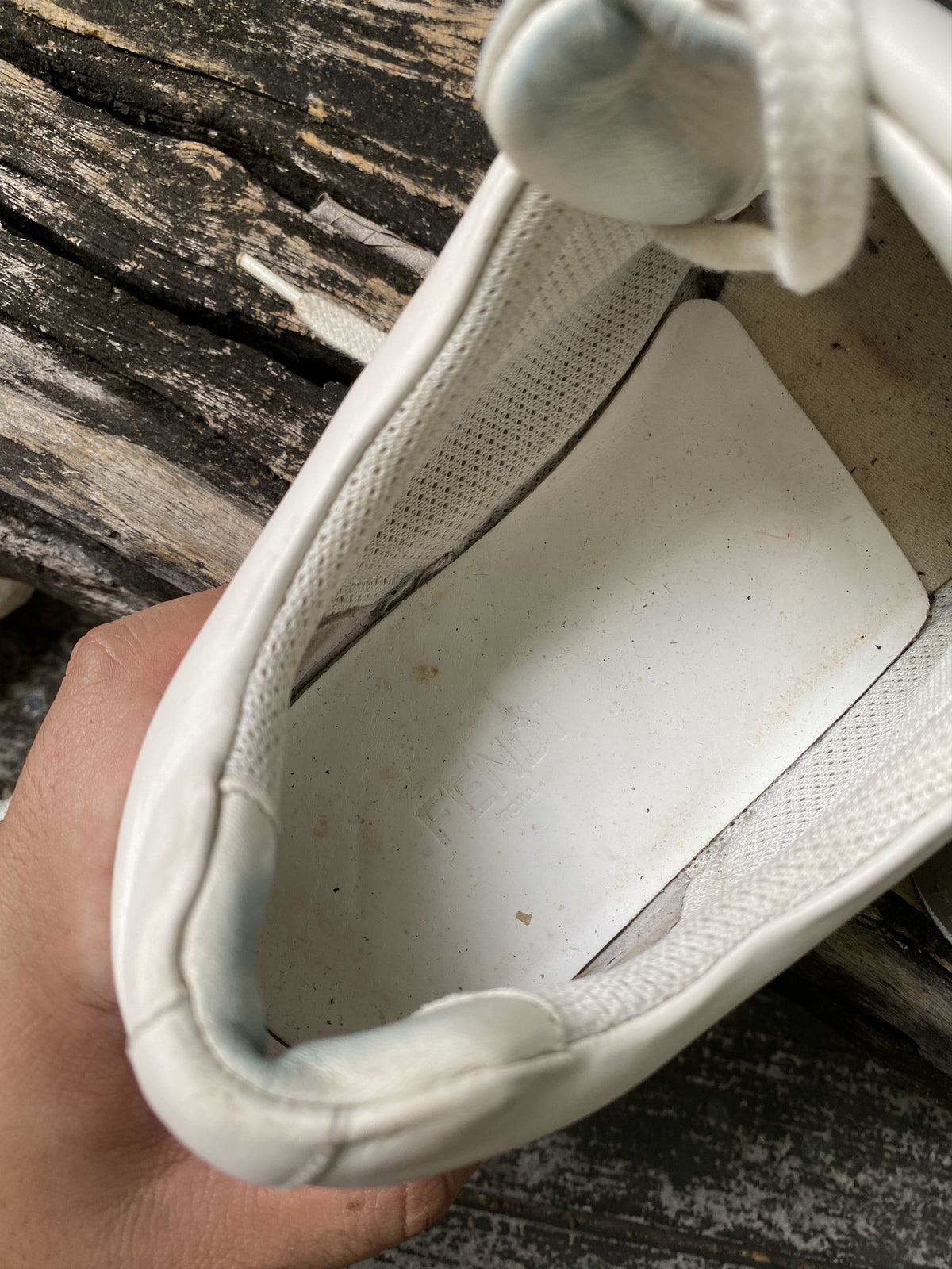 Fendi White Leather Bag Bugs Sneakers