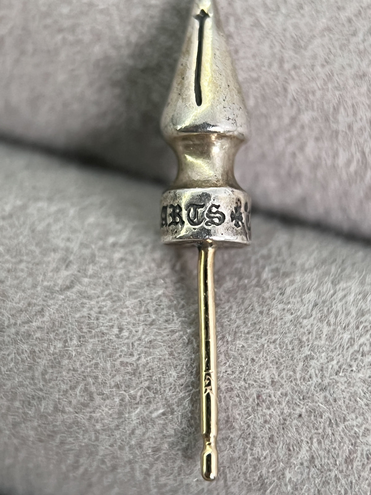 Chrome Hearts Spike Stud Earring 925 Silver 14K Post