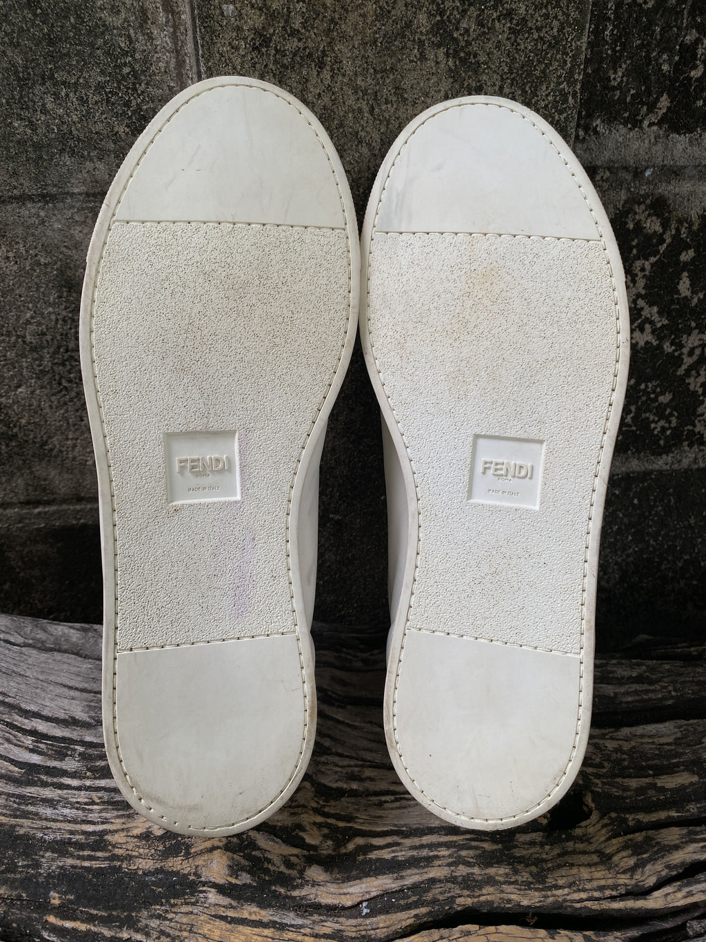 Fendi White Leather Bag Bugs Sneakers