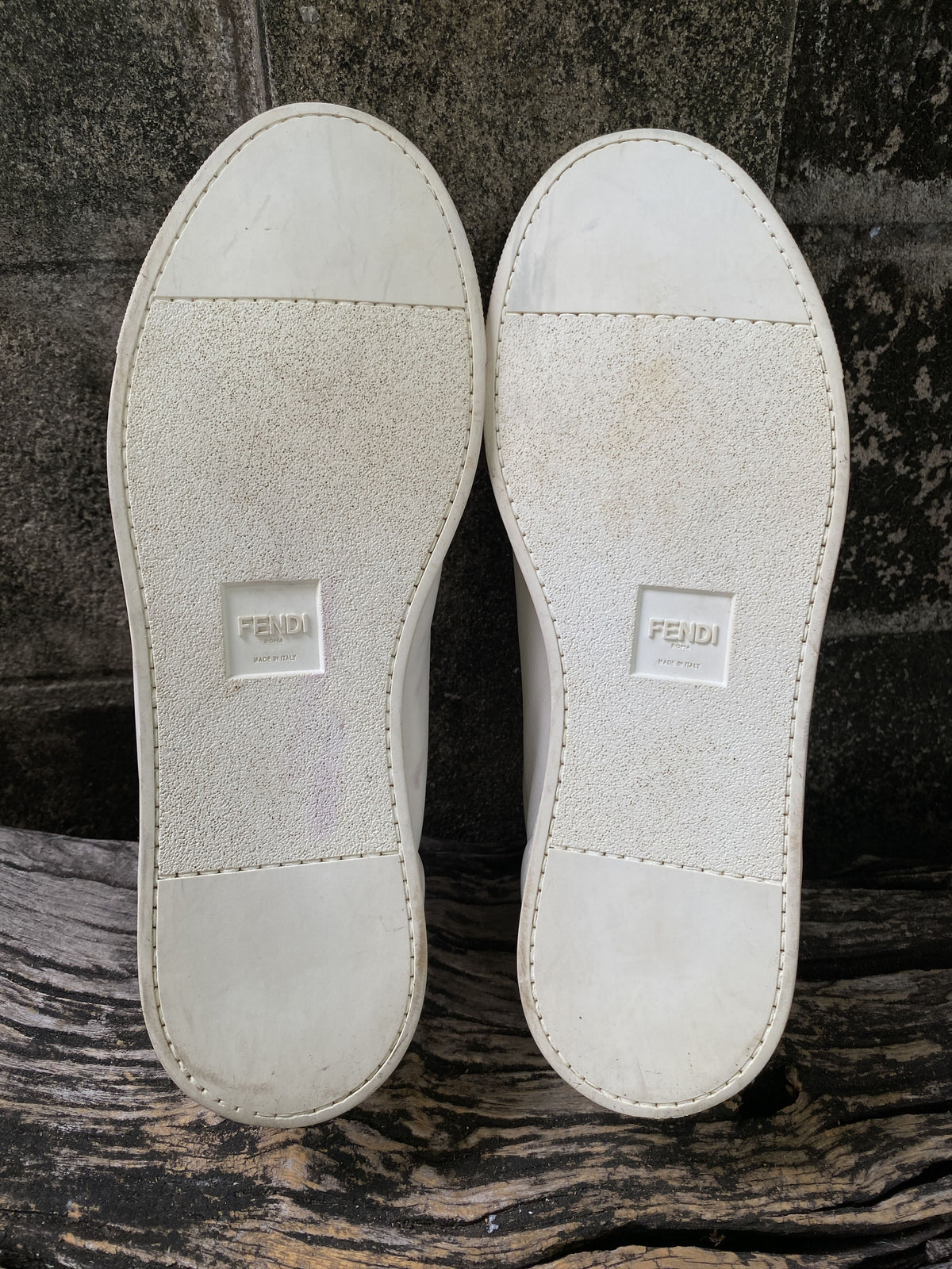 Fendi White Leather Bag Bugs Sneakers