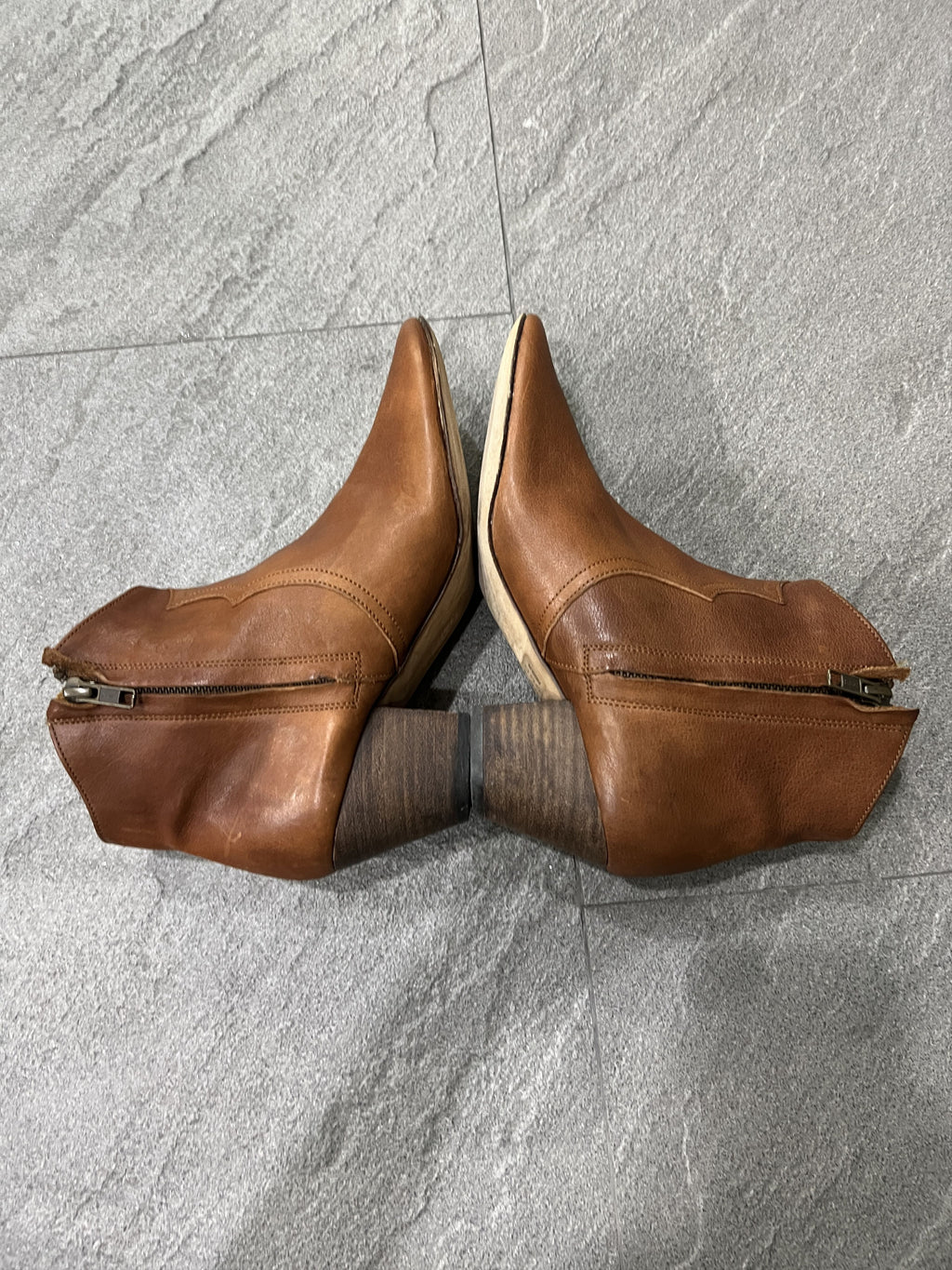 Isabel Marant Brown Leather Western Ankle Boots EU38