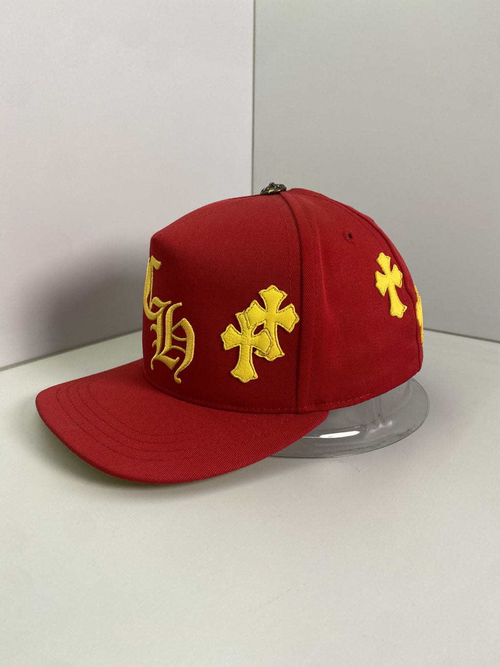 Chrome Hearts Red Yellow Multi Cross Patches Snapback Cap