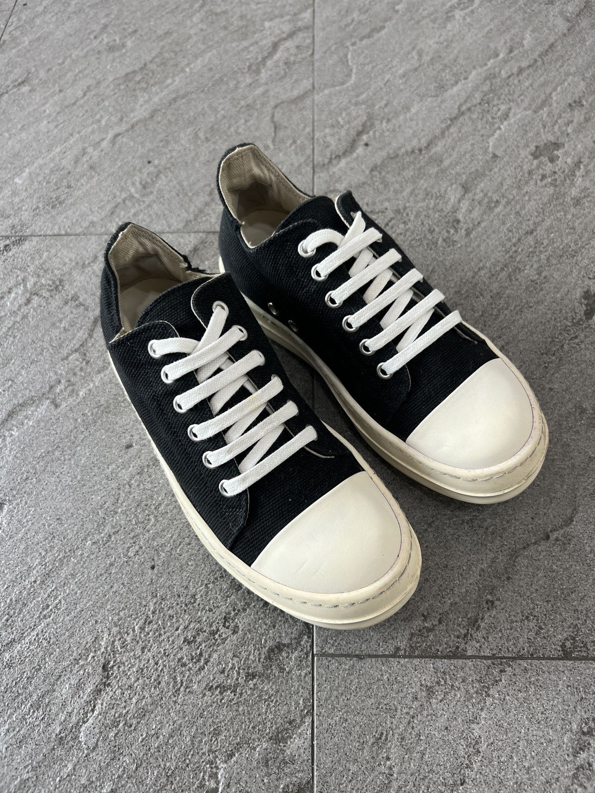 Rick Owens DRKSHDW Low Ramones Black Canvas