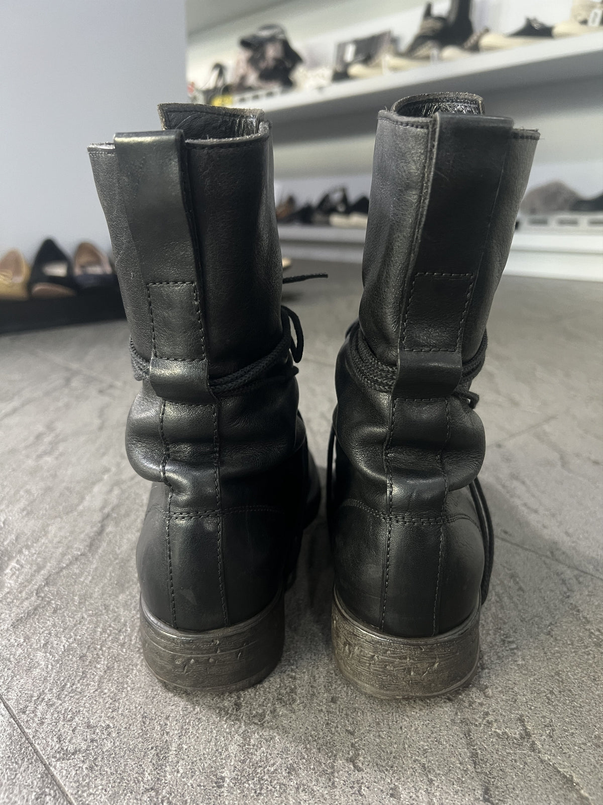 Dirk Bikkembergs Leather Combat Boots Black EU41