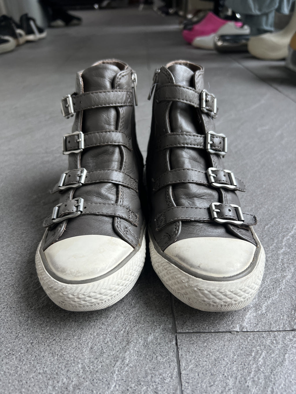 ASH Multi Buckle Leather High Top Sneakers EU37