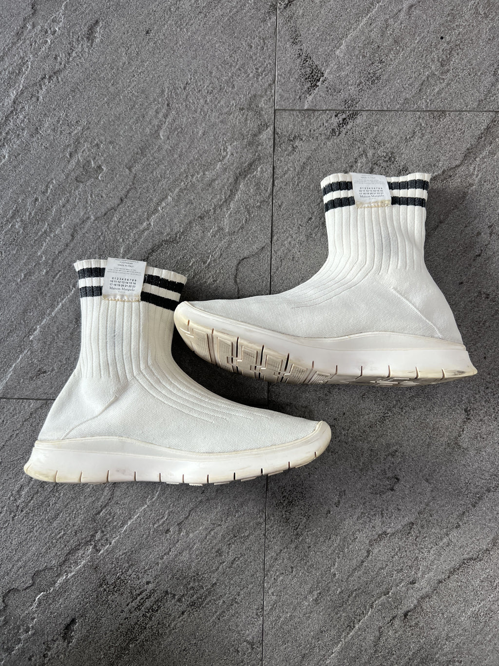Maison Margiela Sock Sneakers Boots EU 40 White Knit Ankle