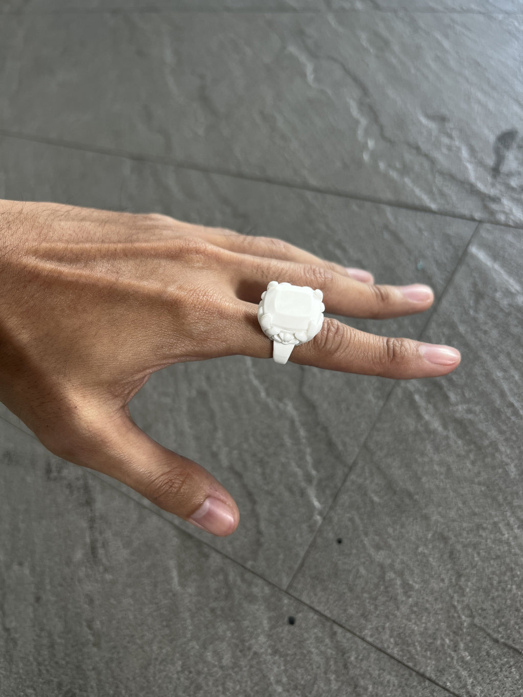 Chrome Hearts White Floral Signet Ring 2022