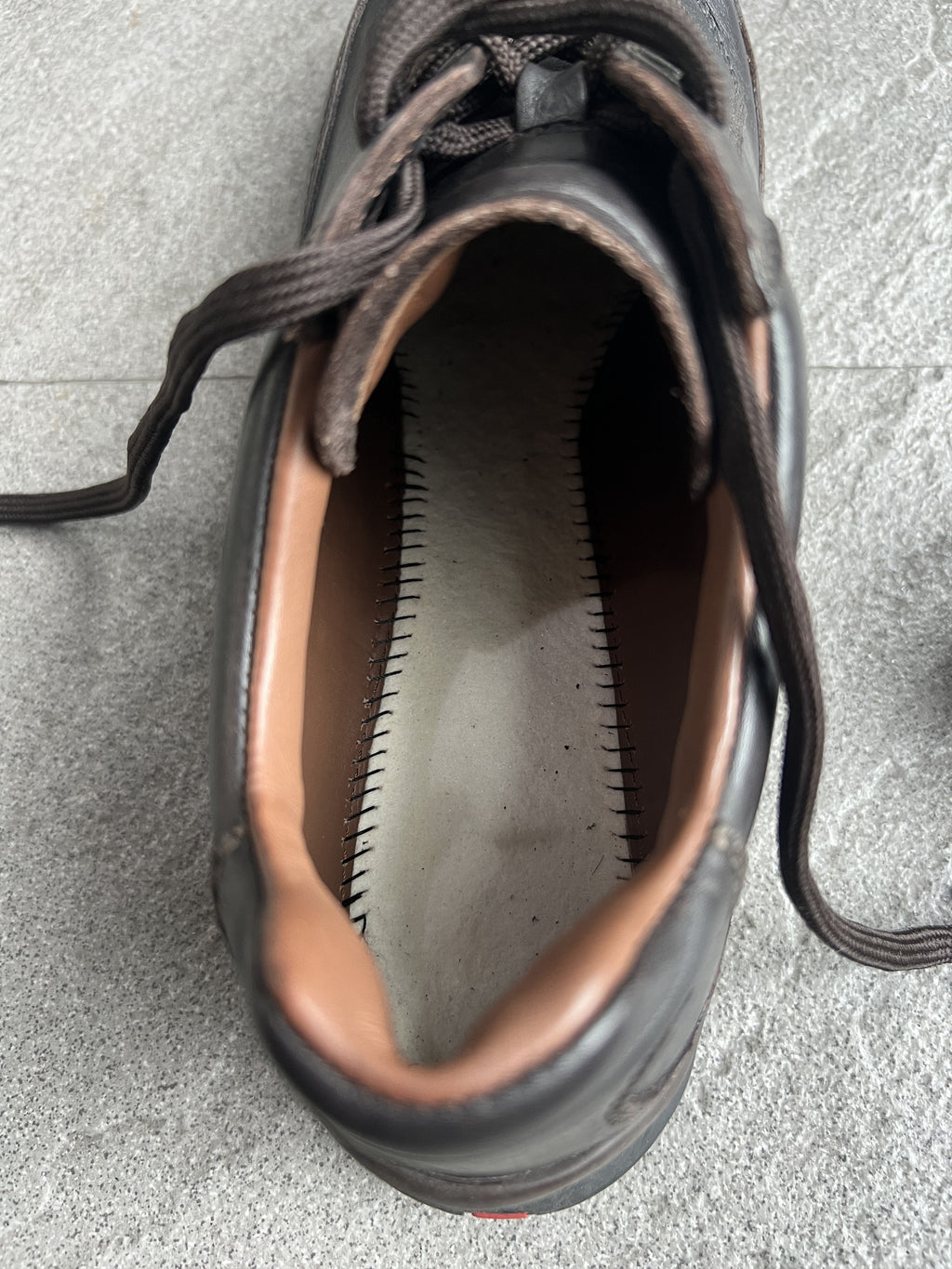 Vintage Prada Sport 4E0735 Square Toe Leather Sneakers