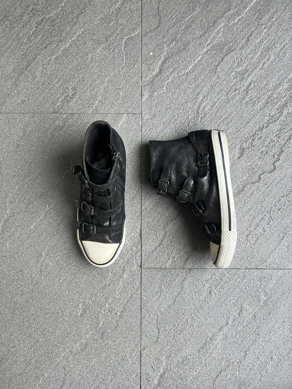 ASH Virgin Multi Buckle Leather High Top Sneakers EU36
